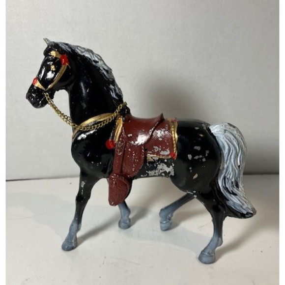Other - Cast Metal Carnival Prize Horse with Western Saddle Vintage 1950's Made in Japan